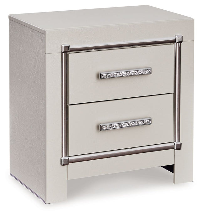 Zyniden - Silver - Two Drawer Night Stand - Tony's Home Furnishings