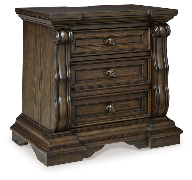 Maylee - Dark Brown - Three Drawer Night Stand - Tony's Home Furnishings