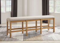 Thumbnail for Havonplane - Brown - Xl Counter Height Upholstered Dining Bench - Tony's Home Furnishings