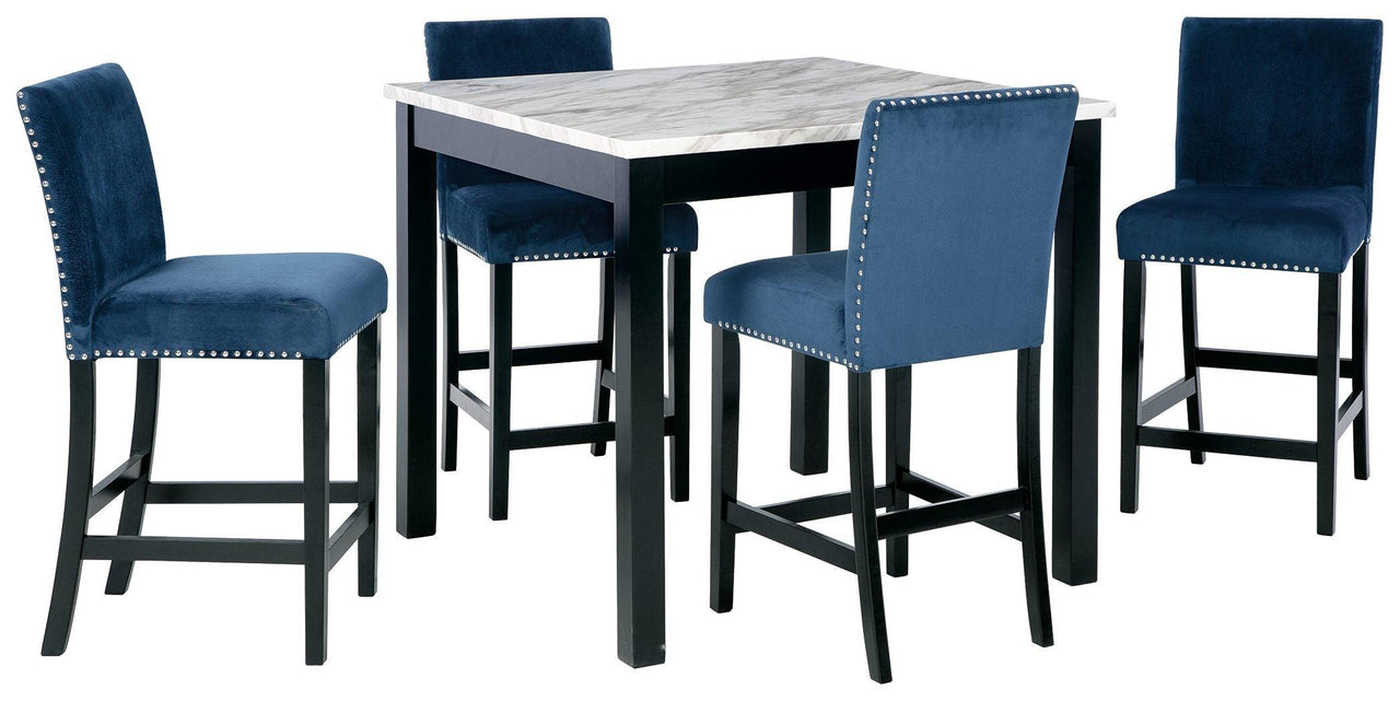 Cranderlyn - Black / Gray / Blue - Square Counter Tbl Set (Set of 5) Tony's Home Furnishings Furniture. Beds. Dressers. Sofas.