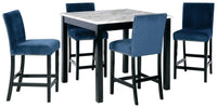 Thumbnail for Cranderlyn - Black / Gray / Blue - Square Counter Tbl Set (Set of 5) Tony's Home Furnishings Furniture. Beds. Dressers. Sofas.