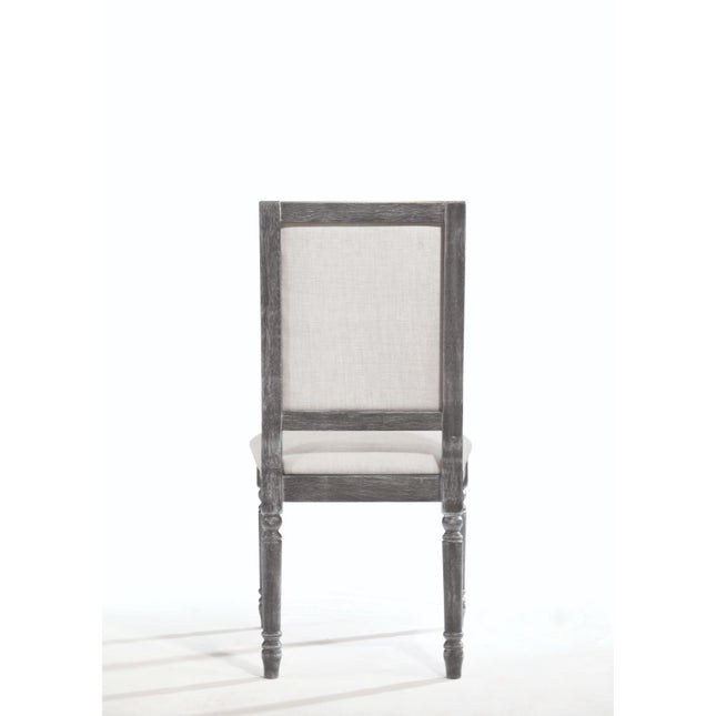 Leventis - Side Chair (Set of 2) - Cream Linen & Weathered Gray - Tony's Home Furnishings