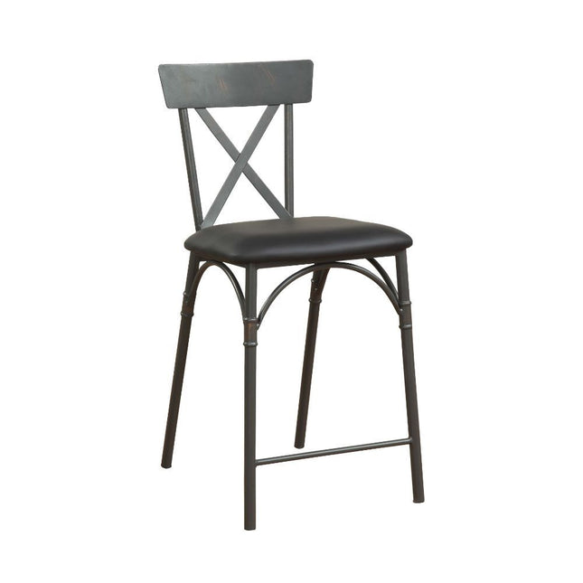 Itzel - Counter Height Chair (Set of 2) - Black PU & Sandy Gray - Tony's Home Furnishings