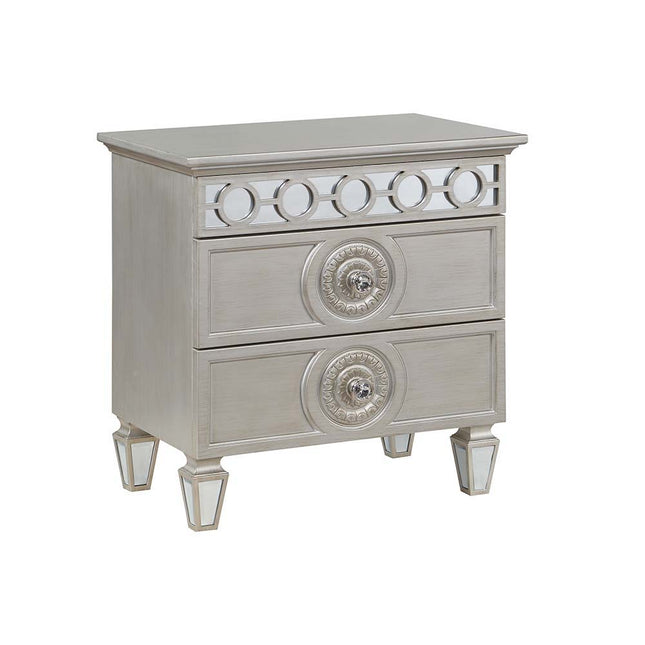 Varian - Nightstand - Silver & Mirrored Finish - Tony's Home Furnishings