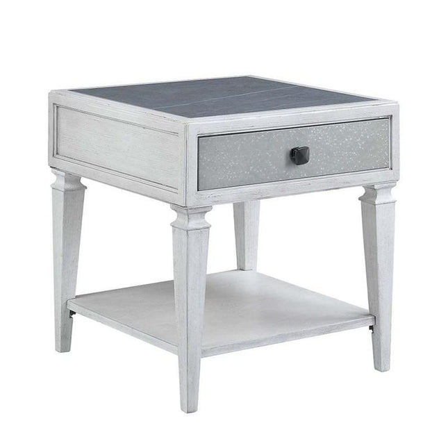 Katia - End Table - Rustic Gray & Weathered White Finish - Tony's Home Furnishings