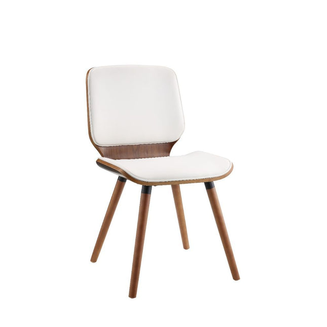 Nemesia - Accent Chair - White PU & Walnut - Tony's Home Furnishings