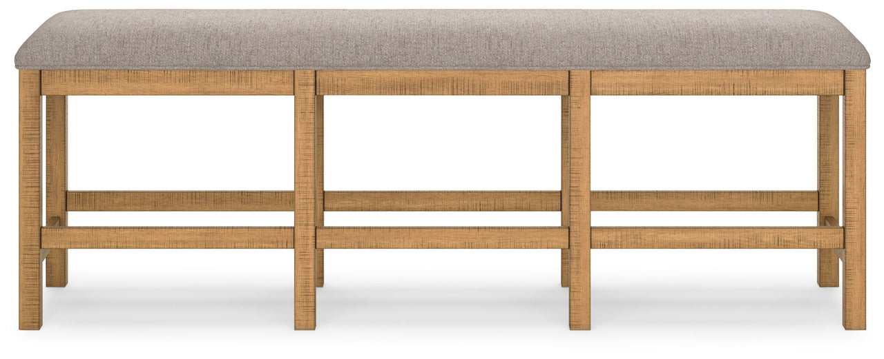 Havonplane - Brown - Xl Counter Height Upholstered Dining Bench - Tony's Home Furnishings