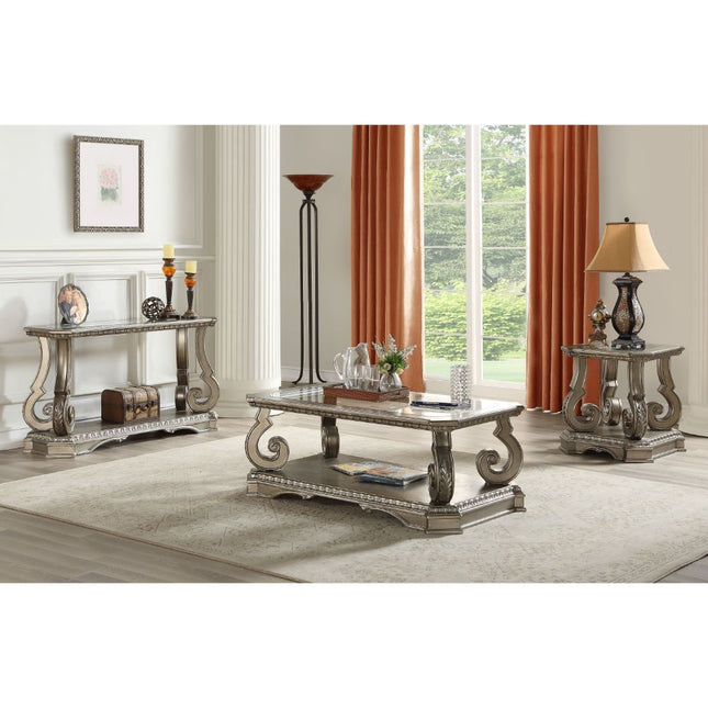 Northville - Coffee Table - Antique Silver & Clear Glass - Tony's Home Furnishings