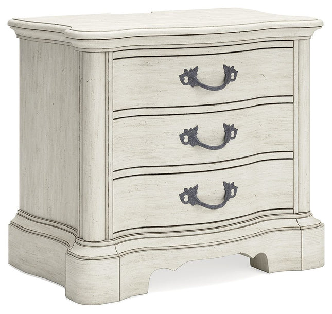 Arlendyne - Antique White - Three Drawer Night Stand Signature Design by Ashley® 