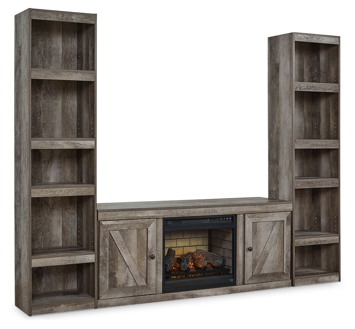 Wynnlow - Gray - 3-Piece Entertainment Center With Electric Fireplace Tony's Home Furnishings Furniture. Beds. Dressers. Sofas.