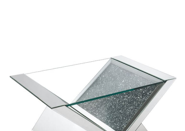 Noralie - Coffee Table - Clear Glass, Mirrored & Faux Diamonds - Tony's Home Furnishings