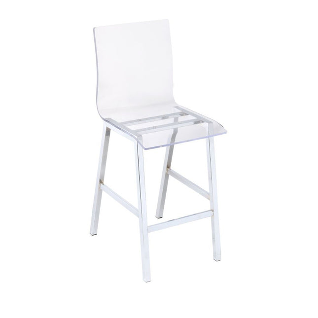 Nadie - Counter Height Chair (Set of 2) - Clear Acrylic & Chrome - Tony's Home Furnishings