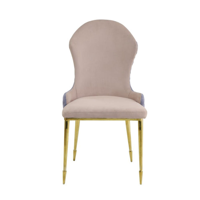 Caolan - Side Chair (Set of 2) - Tan, Lavender Fabric & Gold - Tony's Home Furnishings