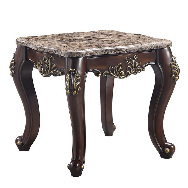 Ragnar - End Table - Marble Top & Cherry Finish - Tony's Home Furnishings