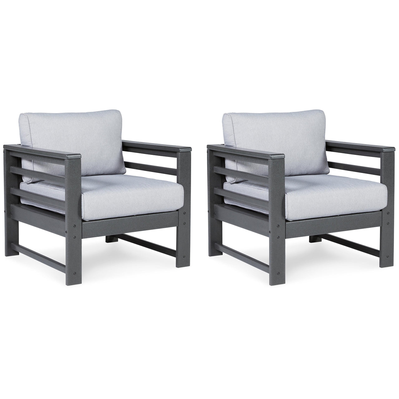 Amora - Charcoal Gray - Lounge Chair W/Cushion (Set of 2) Tony's Home Furnishings Furniture. Beds. Dressers. Sofas.