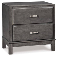 Thumbnail for Caitbrook - Gray - Two Drawer Night Stand Tony's Home Furnishings Furniture. Beds. Dressers. Sofas.