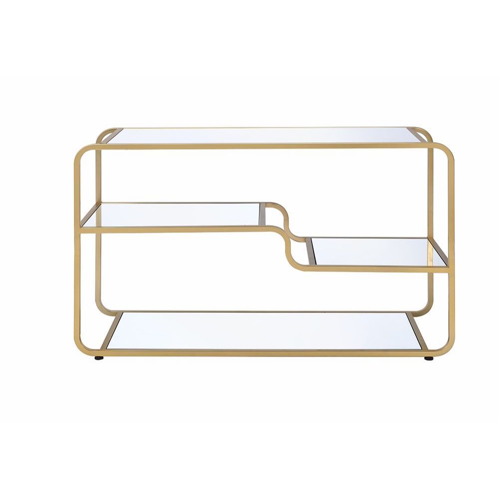 Astrid - TV Stand - Gold & Mirror - Tony's Home Furnishings