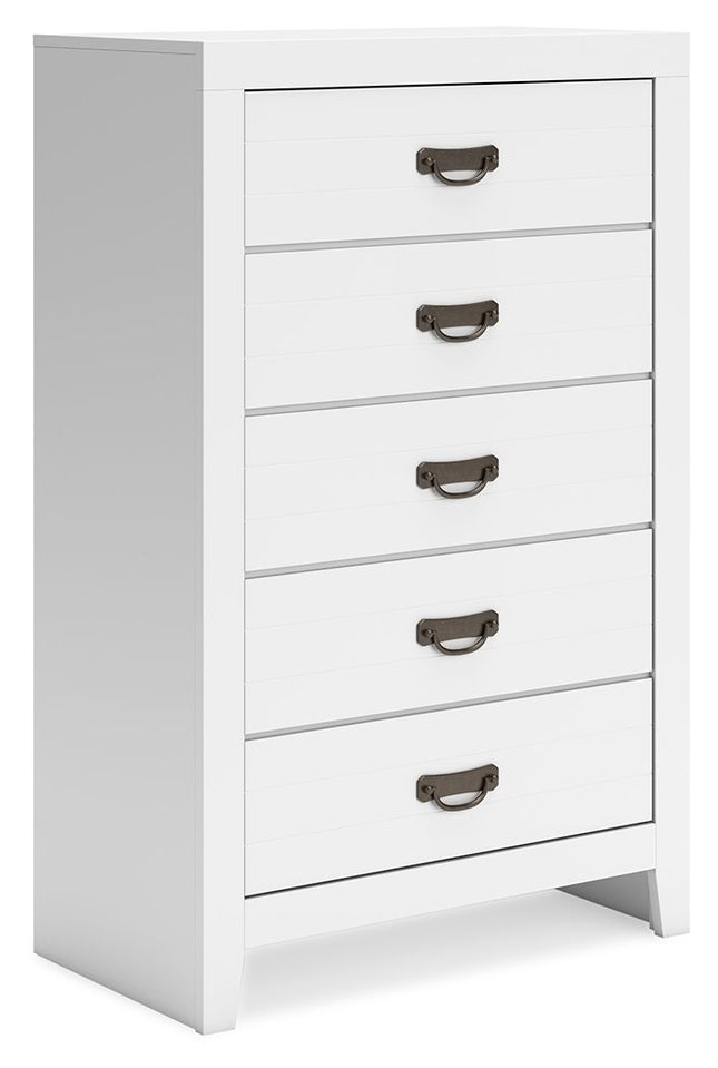 Binterglen - White - Five Drawer Chest - Tony's Home Furnishings