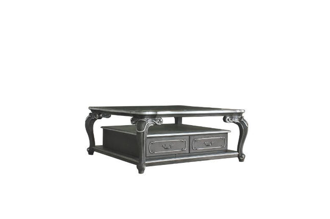 House - Delphine - Coffee Table - Clear Glass & Charcoal Finish - Tony's Home Furnishings