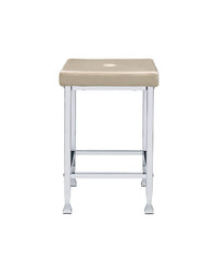 Raine - Stool (Set of 2) - Beige Velvet & Chrome Finish - Tony's Home Furnishings