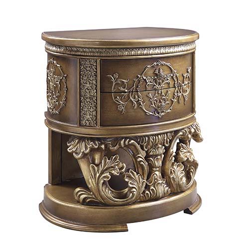 Constantine - Nightstand - Brown & Gold Finish - Tony's Home Furnishings