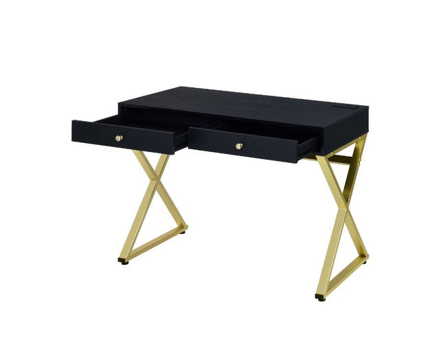 Coleen - Desk - Black & Brass Finish - Tony's Home Furnishings