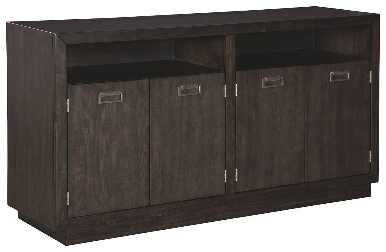 Hyndell - Dark Brown - Dining Room Server Tony's Home Furnishings Furniture. Beds. Dressers. Sofas.