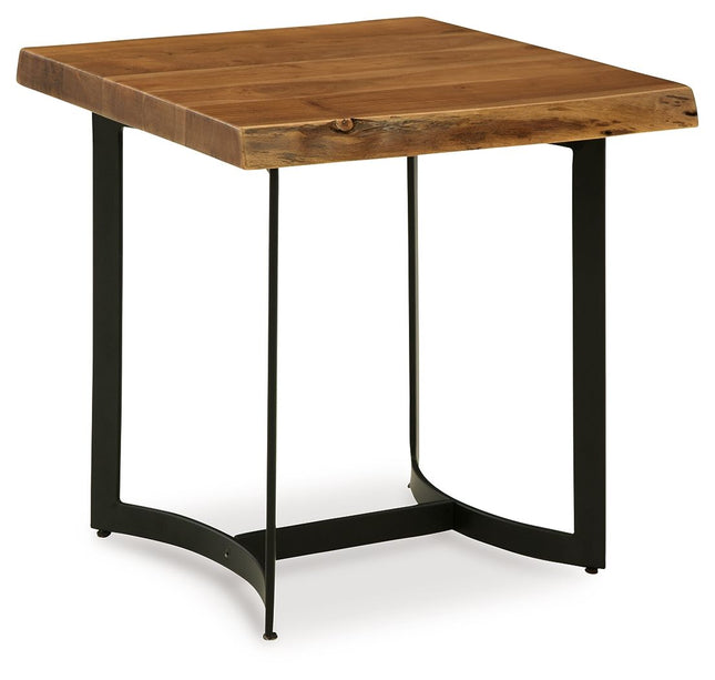 Fortmaine - Brown / Black - Rectangular End Table - Tony's Home Furnishings