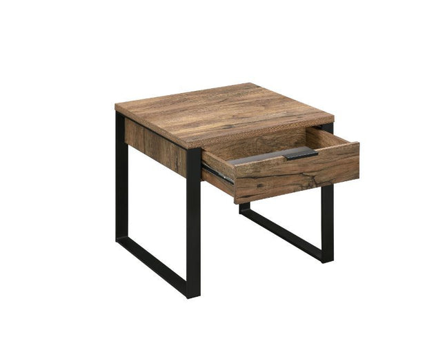 Aflo - End Table - Weathered Oak & Black Finish - Tony's Home Furnishings