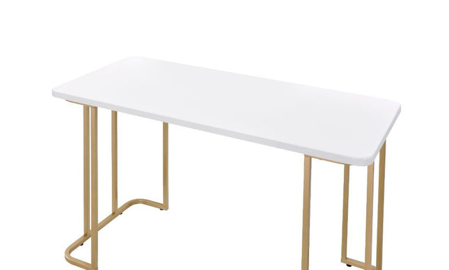 Estie - Writing Desk - White & Gold Finish - Tony's Home Furnishings