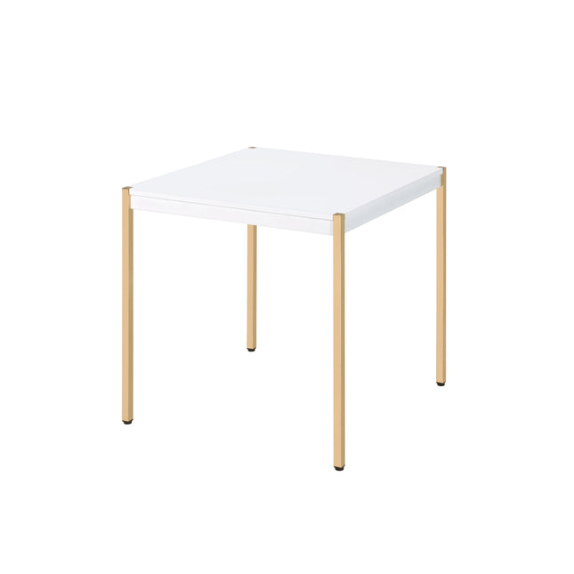 Otrac - End Table - White & Gold Finish - Tony's Home Furnishings