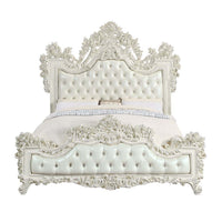 Thumbnail for Adara - Eastern King Bed - White PU & Antique White Finish - Tony's Home Furnishings