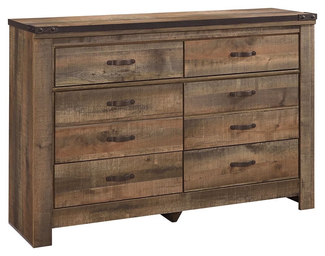 Trinell - Brown Dark - Six Drawer Dresser - 61.34" X 15.98" X 42.99" Tony's Home Furnishings Furniture. Beds. Dressers. Sofas.