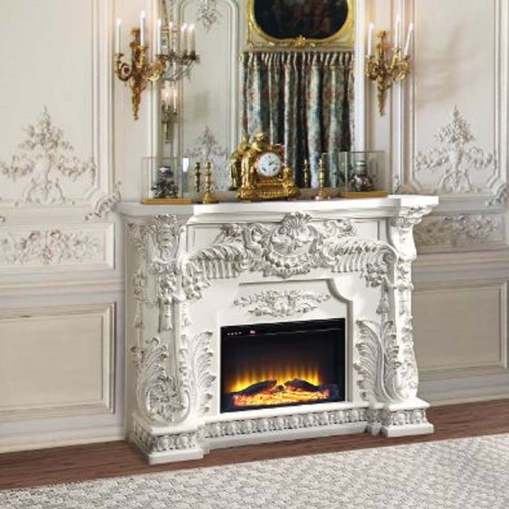 Zabrina - Fireplace - Antique White Finish - 49.6" - Tony's Home Furnishings