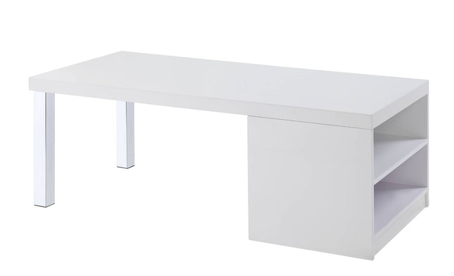 Harta - Coffee Table - White High Gloss & Chrome - Tony's Home Furnishings