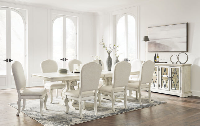 Arlendyne - Antique White - 11 Pc. - Dining Table, 8 Side Chairs, Server Signature Design by Ashley® 