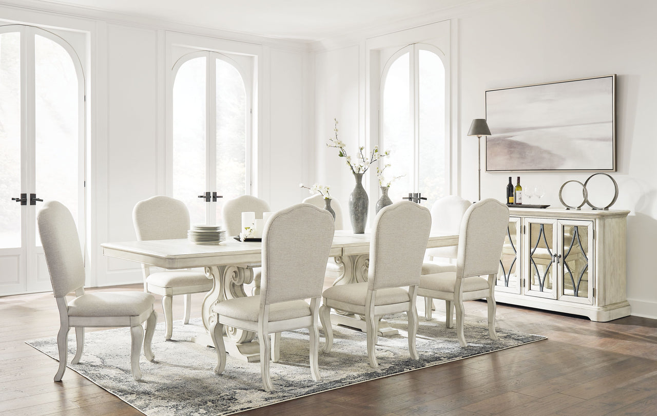 Arlendyne - Antique White - 11 Pc. - Dining Table, 8 Side Chairs, Server Tony's Home Furnishings Furniture. Beds. Dressers. Sofas.