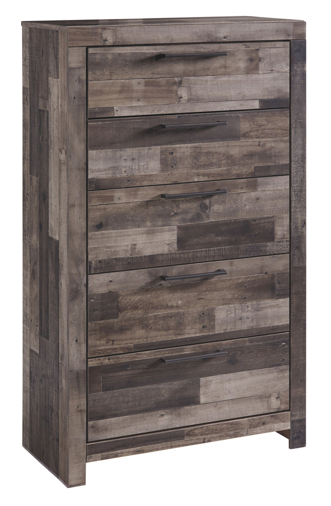 Derekson - Multi Gray - Five Drawer Chest Ashley Furniture 