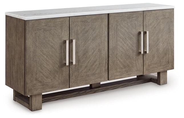 Loyaska - Grayish Brown / White - Extra Large TV Stand - Tony's Home Furnishings