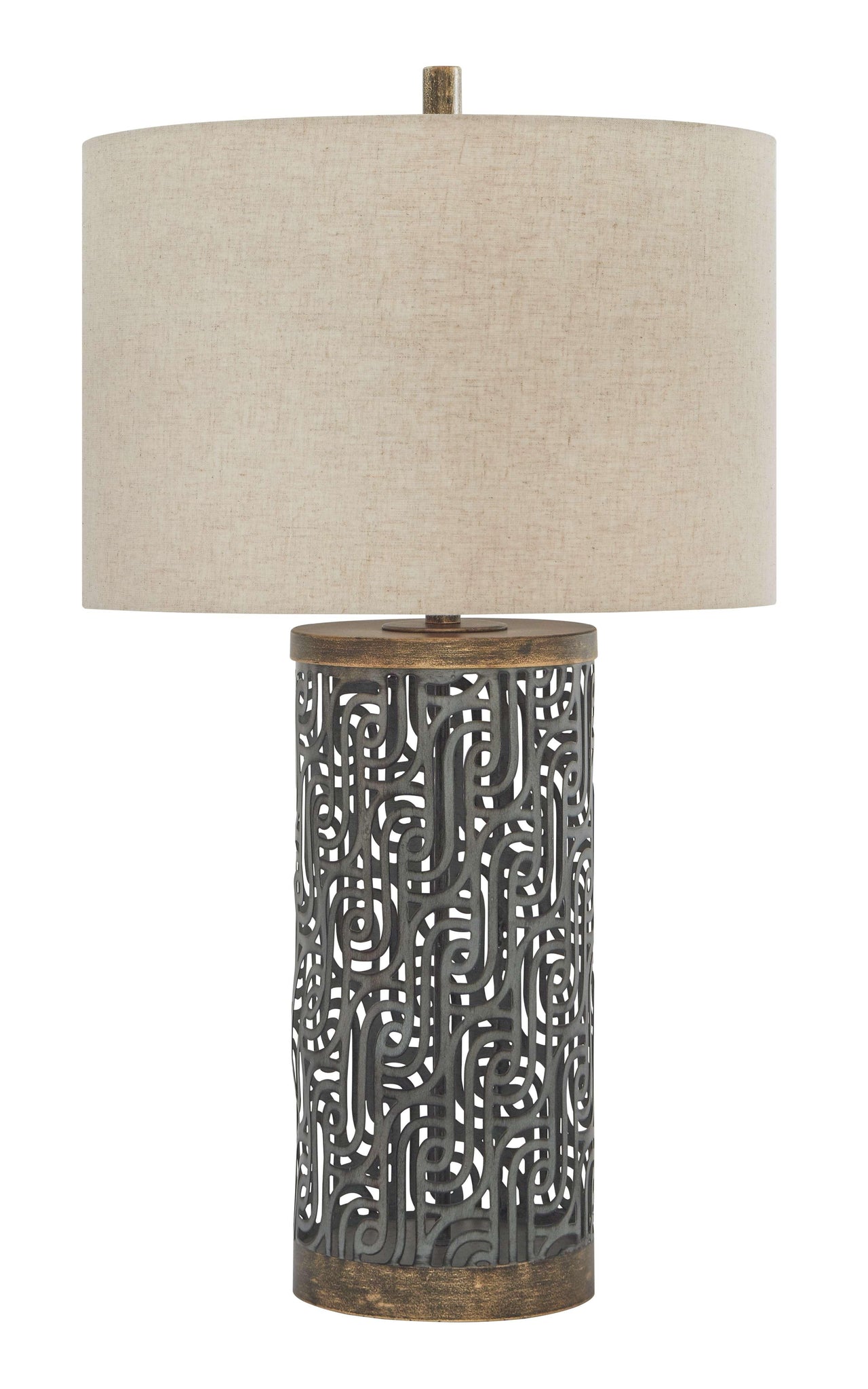 Dayo - Gray / Gold Finish - Metal Table Lamp Tony's Home Furnishings Furniture. Beds. Dressers. Sofas.