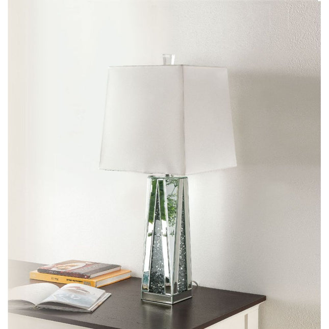 Noralie - Table Lamp - Mirrored & Faux Diamonds - 35" - Tony's Home Furnishings