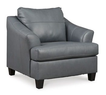 Genoa - Steel - 2 Pc. - Chair And A Half, Ottoman Ashley Furniture 