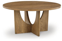 Thumbnail for Dakmore - Brown - Round Dining Room Table Tony's Home Furnishings Furniture. Beds. Dressers. Sofas.