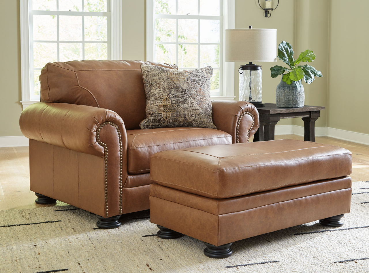 Carianna - Caramel - 2 Pc. - Chair And A Half, Ottoman Tony's Home Furnishings Furniture. Beds. Dressers. Sofas.