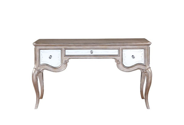 Esteban - Vanity Desk - Mirrored & Antique Champagne Finish - Tony's Home Furnishings