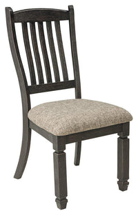 Thumbnail for Tyler - Black / Grayish Brown - Dining Uph Side Chair (Set of 2) - Slatback Tony's Home Furnishings Furniture. Beds. Dressers. Sofas.
