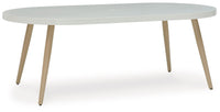 Thumbnail for Seton Creek - White - Oval Dining Table With Umb Opt - Tony's Home Furnishings