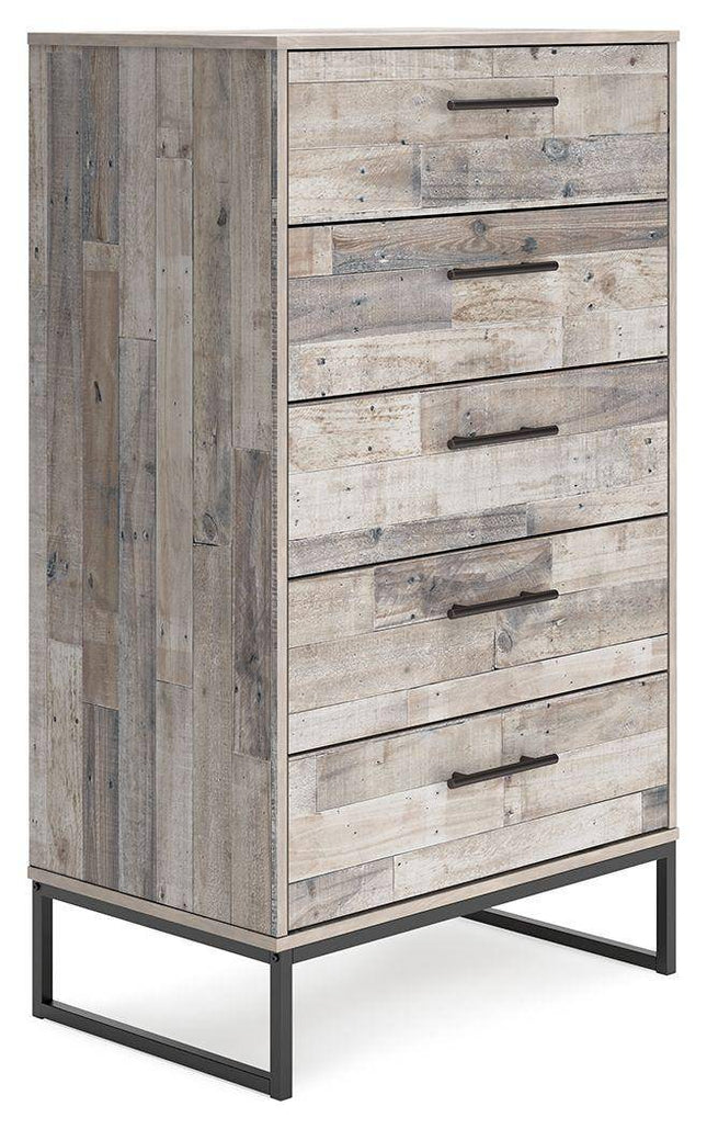 Neilsville - Whitewash - Five Drawer Chest Signature Design by Ashley® 