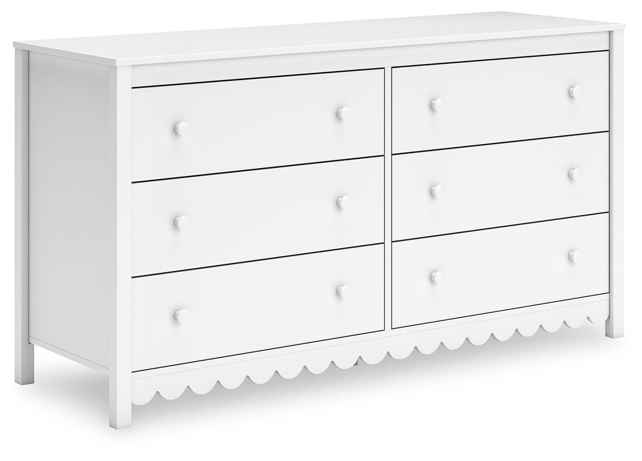 Hallityn - White - Six Drawer Dresser - Tony's Home Furnishings