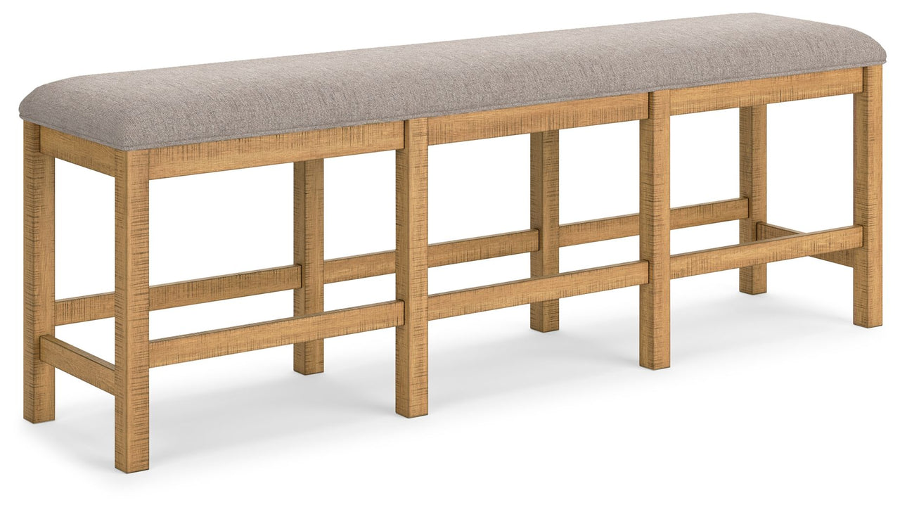 Havonplane - Brown - Xl Counter Height Upholstered Dining Bench - Tony's Home Furnishings